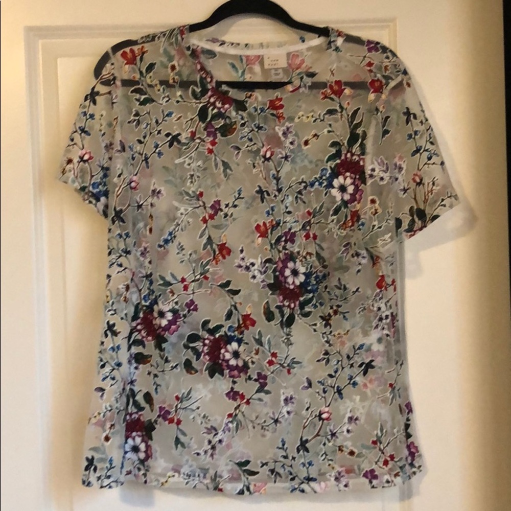 Sheer floral blouse
